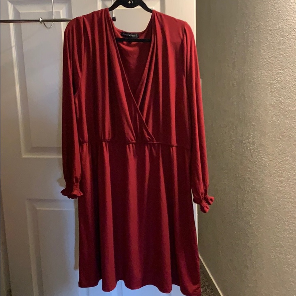 Dark red dress